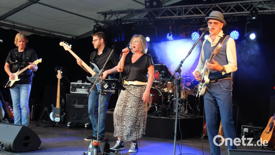 Die Band "Vintage Pie" stand am Samstag beim kostenlosen Open-Air am Eisweiher-Gelände auf der Bühne. Bild: Holger Stiegler