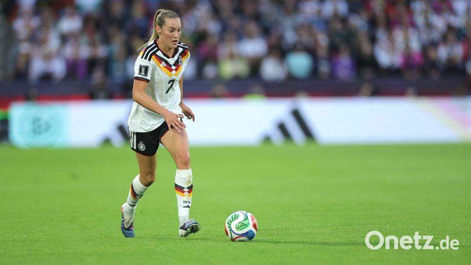 Es „müllert“ wieder beim DFB: Marie Müller krönte ihr Debüt mit dem Tor zum 1:0. Bild: Rolf Vennenbernd/dpa