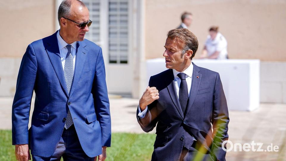 Beim deutsch-französischen Ministerrat 2025 hatten Merz und Macron die FCAS-Entscheidung noch verschoben. Bild: Kay Nietfeld/dpa