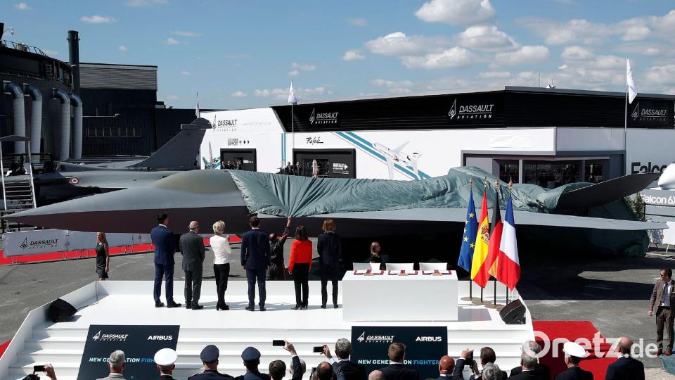 2019 wurde ein Modell vorgestellt, wie der FCAS-Jet aussehen könnte. Dies ist nun Geschichte. Bild: Benoit Tessier/POOL Reuters/dpa