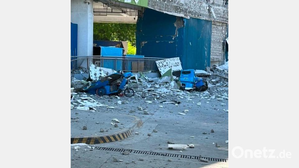 Ersten Meldungen zufolge sollen auch Gebäude eingestürzt sein. Bild: Ernesto Torres Jr/Ernesto Torres Jr/AP/dpa