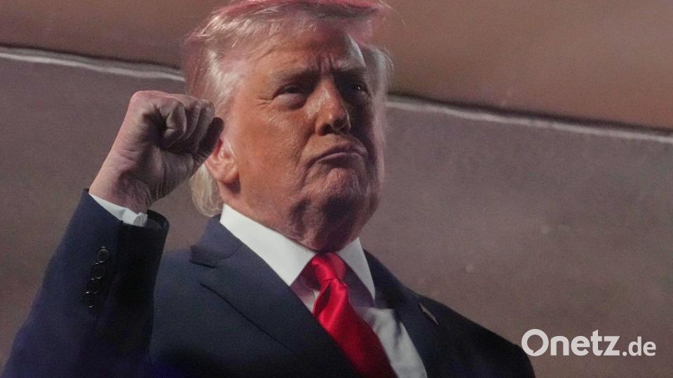 Trump demonstriert Macht. Bild: Mark Schiefelbein/AP/dpa