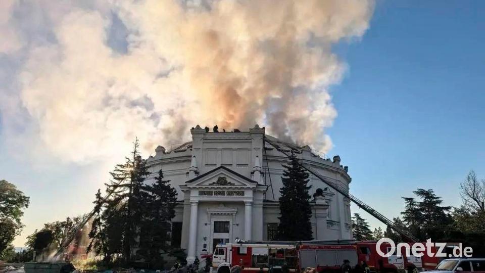 In Sewastopol traf ein ukrainischer Drohnenangriff ein Geschichtsmuseum. Bild: Uncredited/Sevastopol mayor Mikhail Razvozhaev telegram channel/AP/dpa