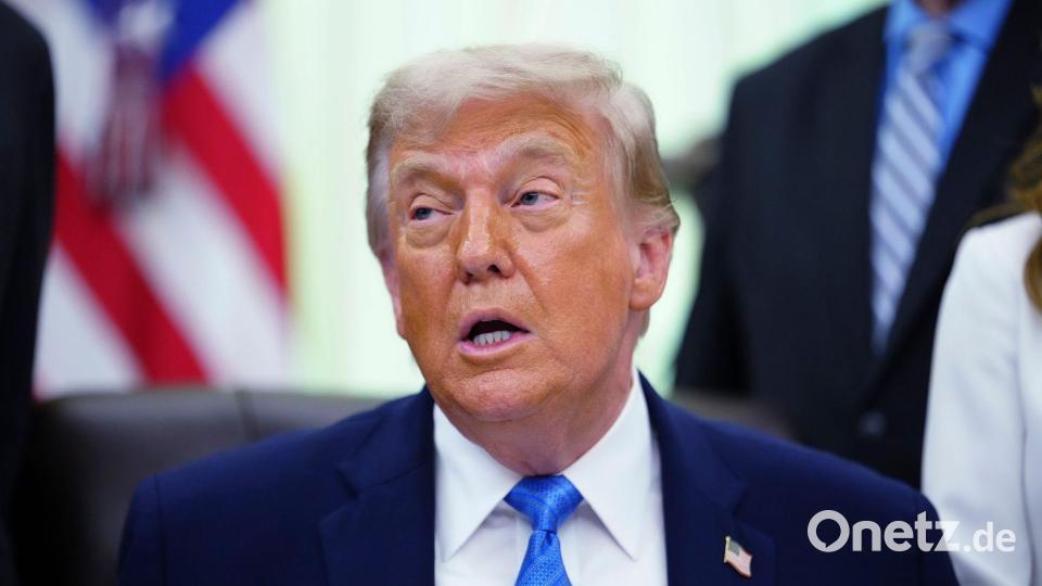 US-Präsident Donald Trump droht dem Iran mit neuen Angriffen. Bild: Julia Demaree Nikhinson/AP/dpa