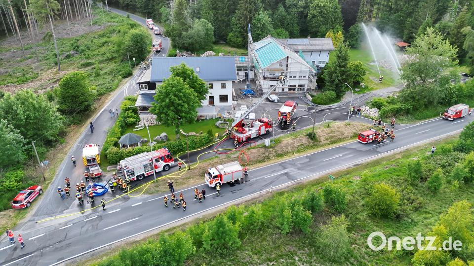 Bei der Einsatzübung kam auch eine Drohne der Freiwilligen Feuerwehr Immenreuth zum Einsatz. Bild: FFW Immenreuth, Uwe Engelbrecht
