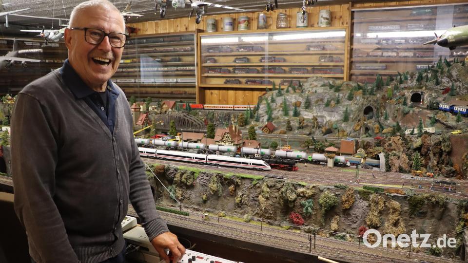 Neben dem Fischen und Schafkopfen ist die Modelleisenbahn sowohl beim MEC Unteres Vilstal als auch an der heimischen Anlage seine Leidenschaft: Die 30 Jahre alte Anlage mit 150 Metern Gleislänge daheim hat Leo in all den Jahren gehegt und gepflegt. Bild: Michael Rabenhofer