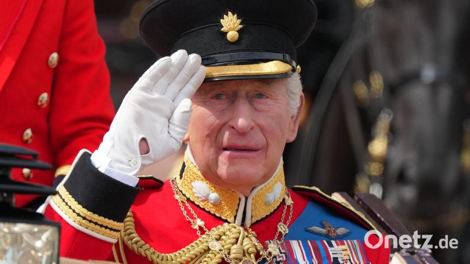 Die Geburtstagsparade findet jedes Jahr zu Ehren des britischen Monarchen statt. Bild: Kirsty Wigglesworth/AP/dpa
