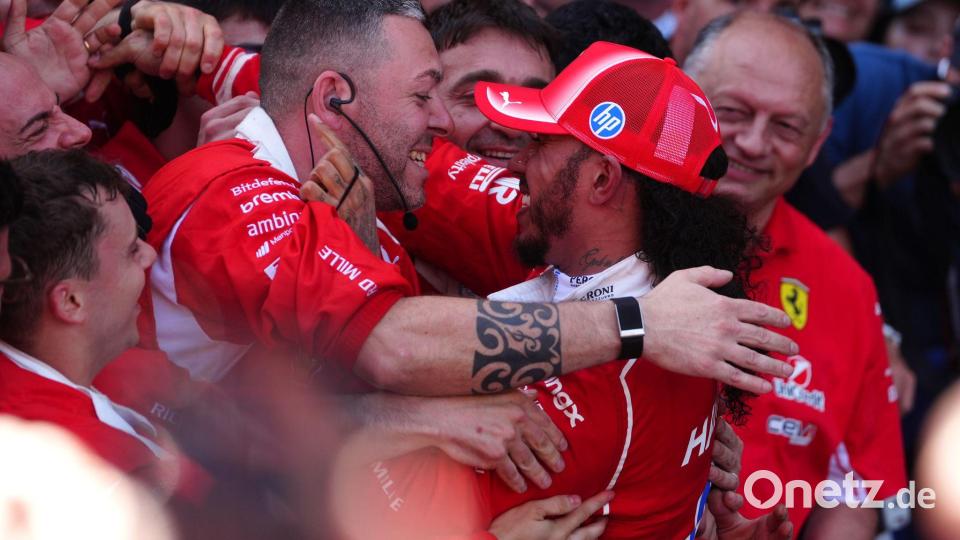 Zum ersten Mal gewinnt Lewis Hamilton im Ferrari. Bild: David Davies/PA Wire/dpa