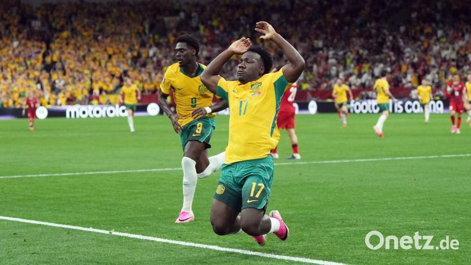 Australiens Nestory Irankunda hat eine besondere Vergangenheit. Bild: Darryl Dyck/The Canadian Press/dpa