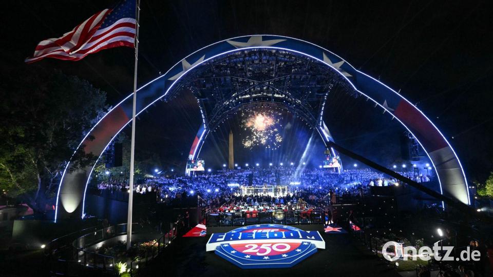 Washington im Fight-Fieber: Feuerwerk vor dem Topkampf Topuria gegen Gaethje am Weißen Haus Bild: Saul Loeb/Pool AFP/AP/dpa