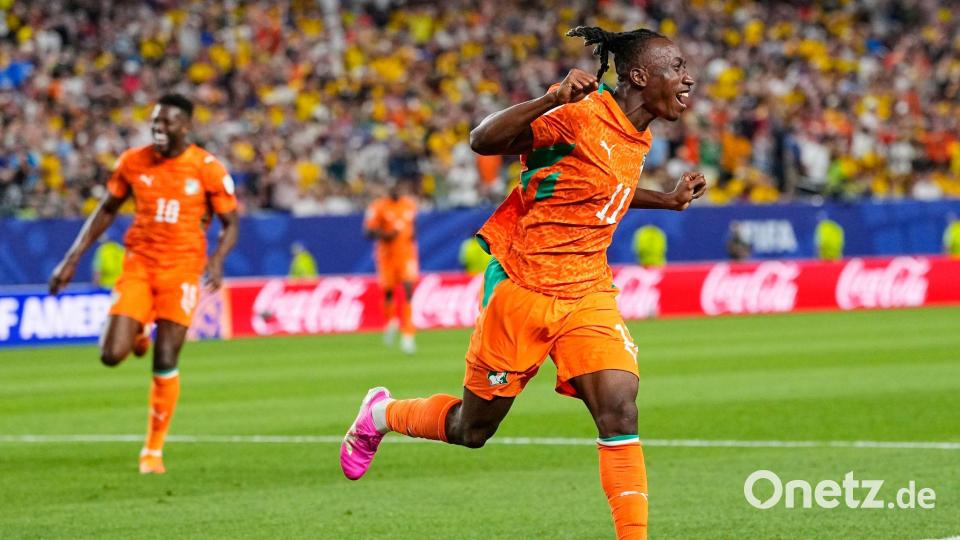Yan Diomande war der stärkste Ivorer beim Sieg gegen Ecuador. Bild: Petr David Josek/AP/dpa