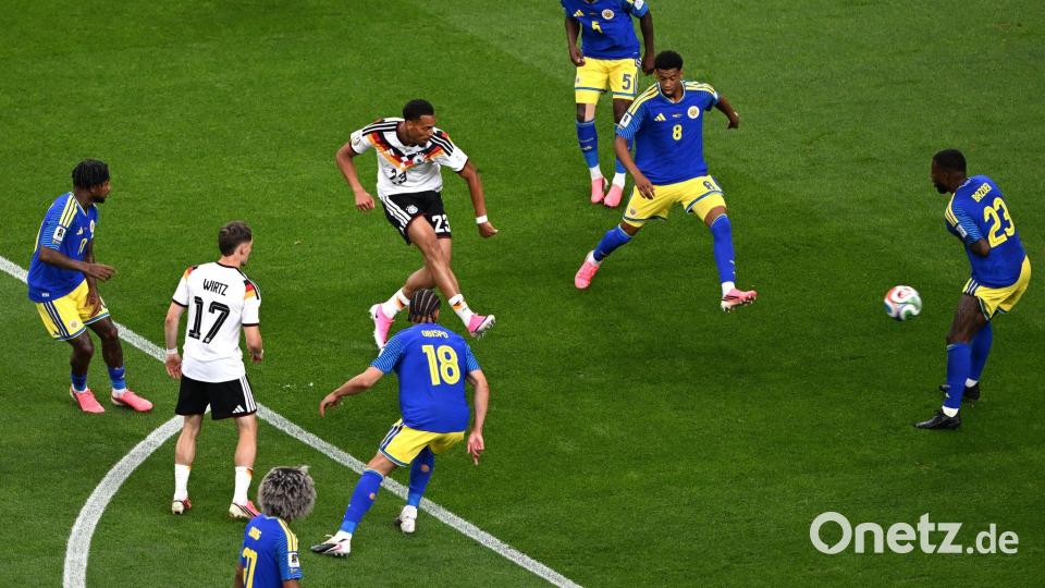 Felix Nmecha trifft wie einst Philipp Lahm beim Sommermärchen. Bild: Federico Gambarini/dpa