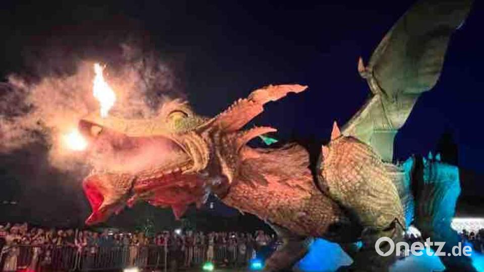 Der Further Drache spielte schon beim Oberpfalztag in Amberg eine zentrale Rolle. Jetzt hat er die Veranstaltung nach Furth geholt. Archivbild: Heike Unger
