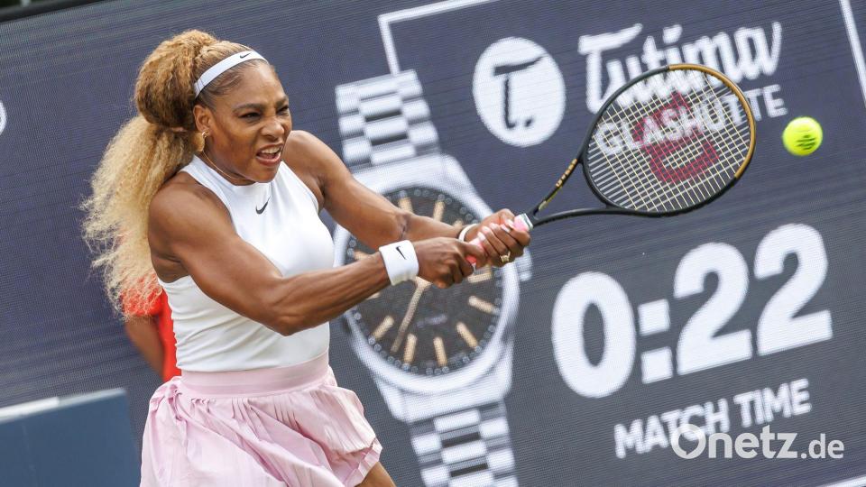 Serena Williams schied in Berlin im Doppel gleich aus. Bild: Andreas Gora/dpa