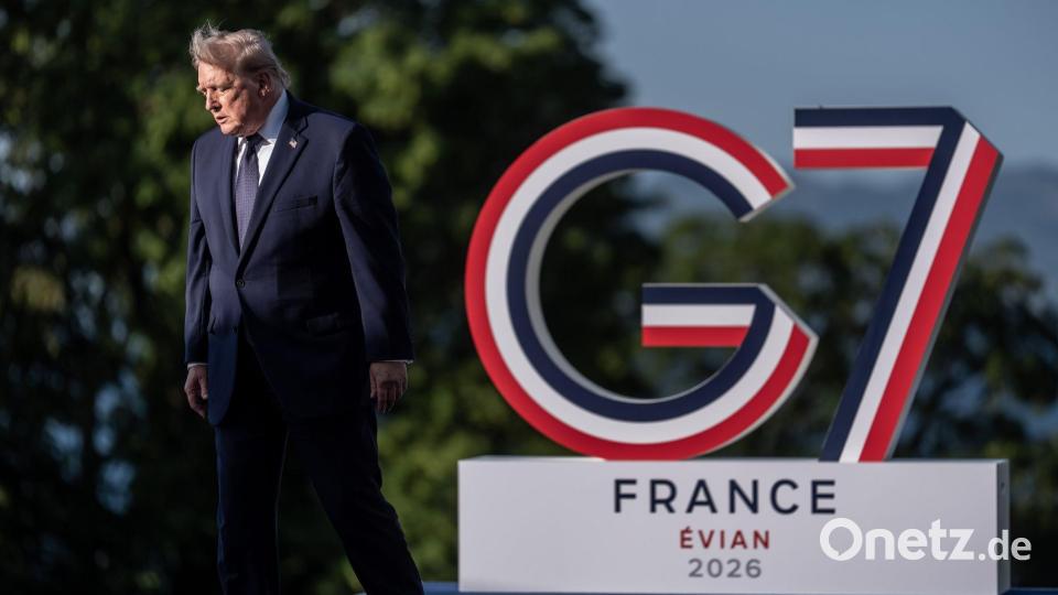 US Präsident Donald Trump beim G7-Gipfeltreffen in Evian. Bild: Michael Kappeler/dpa-Pool/dpa