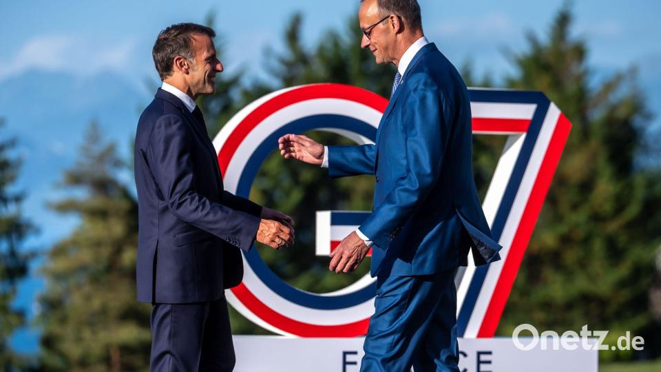 Macron und Merz spielen eine wesentliche Rolle bei der Vorbereitung des Einsatzes. Bild: Michael Kappeler/dpa-Pool/dpa