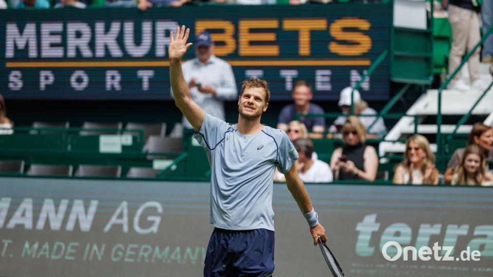Yannick Hanfmann feierte seinen 100. Sieg auf der ATP-Tour. Bild: Friso Gentsch/dpa