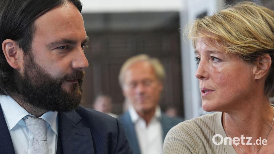 Die Unternehmerin Christina Block und ihr Verteidiger Ingo Bott. Bild: Marcus Brandt/Pool dpa/dpa