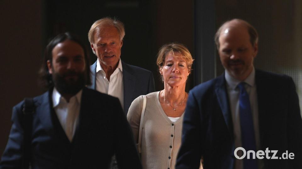 Christina Block auf dem Weg ins Gericht. Bild: Marcus Brandt/dpa