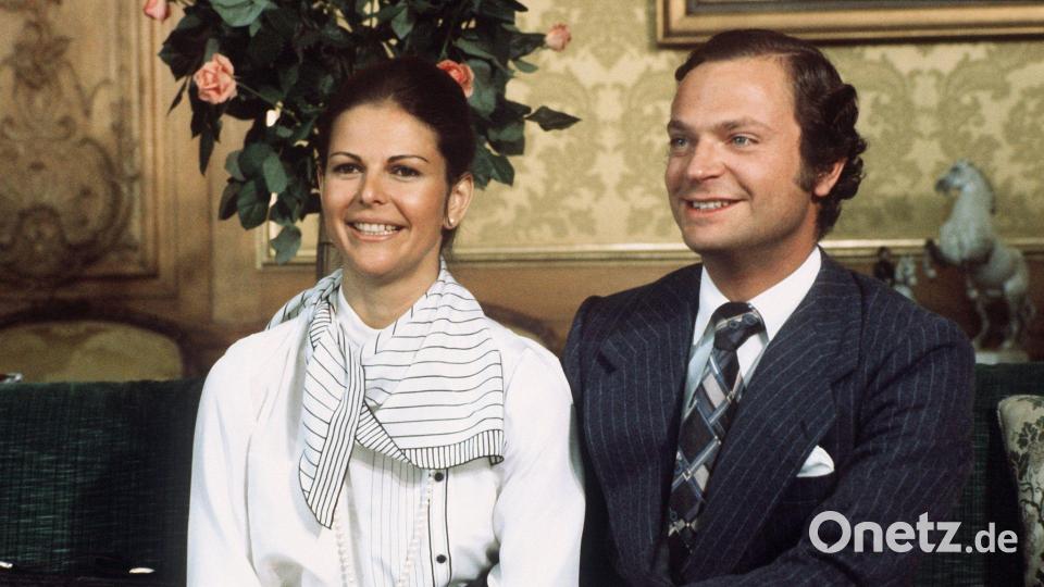 Bei der Verlobung der beiden spricht Silvia nur gebrochen Schwedisch - begeistert aber mit ihrem sanften Charme die Schweden. (Archivbild) Bild: Horst Ossinger/dpa