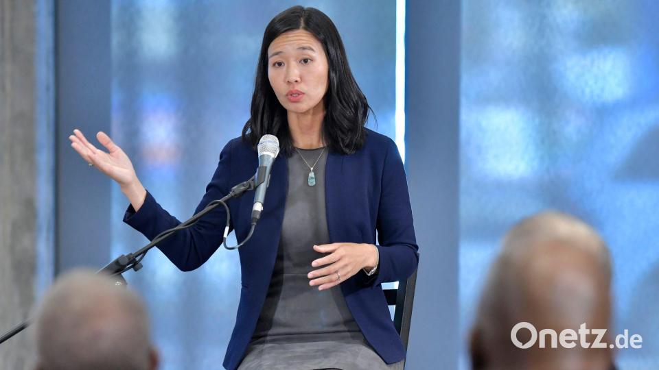 Schwärmt von der WM-Stimmung in der Stadt: Bostons Bürgermeisterin Michelle Wu. (Archivbild) Bild: Josh Reynolds/FR25426 AP/dpa