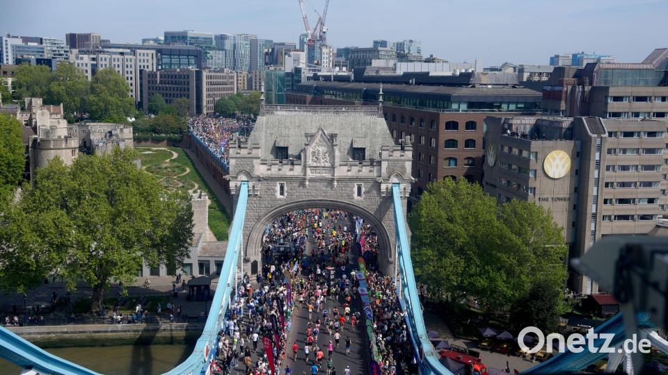 Fast 60.000 Läufer nahmen in diesem Jahr am London-Marathon teil. (Archivbild) Bild: Jonathan Brady/PA Wire/dpa