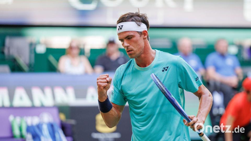 Daniel Altmaier steht zum ersten Mal in seiner Karriere im Halbfinale der Terra Wortmann Open. Bild: Friso Gentsch/dpa