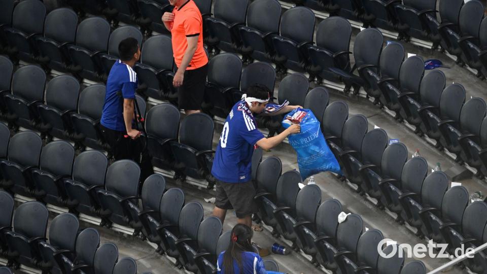 Die Aufräumaktion der Japan-Fans hat eine Debatte entfacht. (Archivbild) Bild: Jessica Tobias/AP/dpa