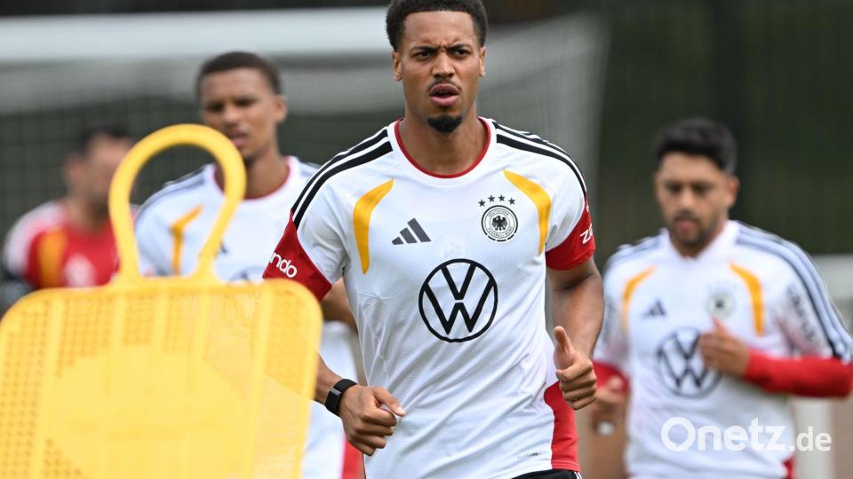 Auf dem Weg zu einem WM-Star? Felix Nmecha beim Training. Bild: Federico Gambarini/dpa