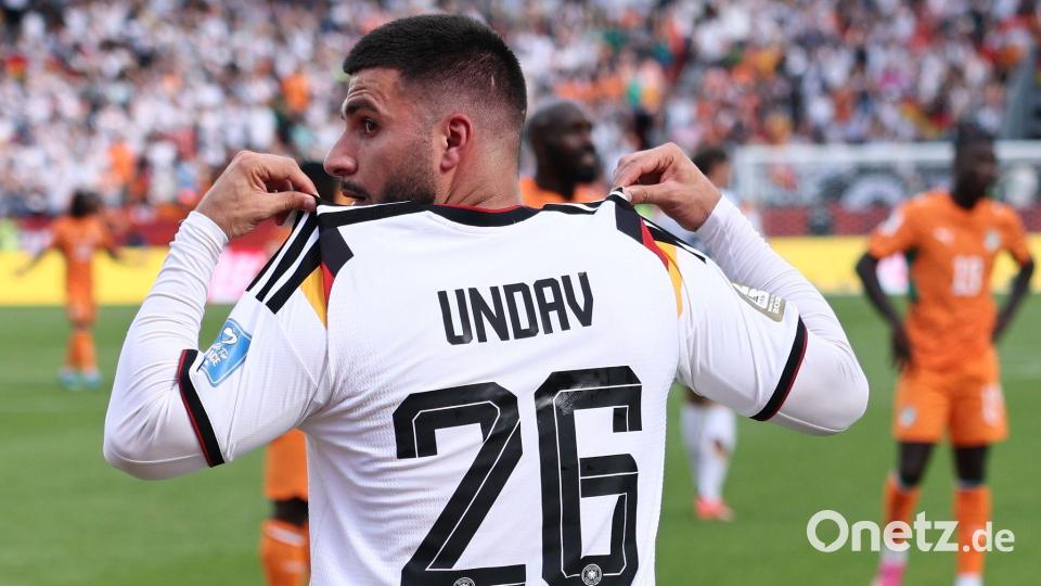 Deniz Undav von Deutschland bejubelt sein Tor zum 2:1 gegen die Elfenbeinküste. Bild: Jan Woitas/dpa
