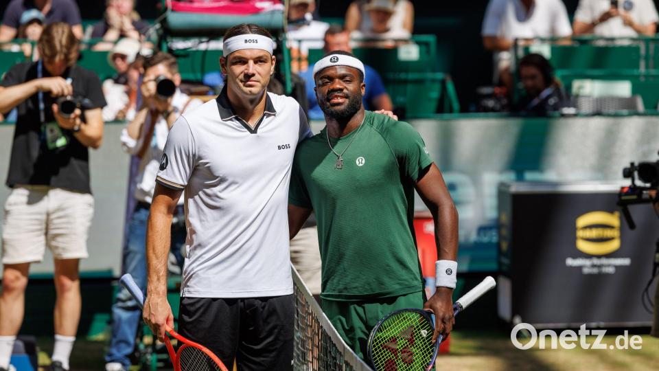 Mit Taylor Fritz (l) und Frances Tiafoe standen sich im Finale von Halle zwei US-Amerikaner gegenüber. Bild: Friso Gentsch/dpa