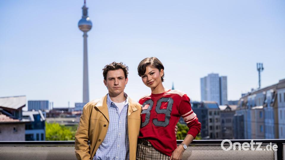 Tom Holland und Zendaya kamen für ein Fanevent nach Berlin. Bild: Christoph Soeder/dpa