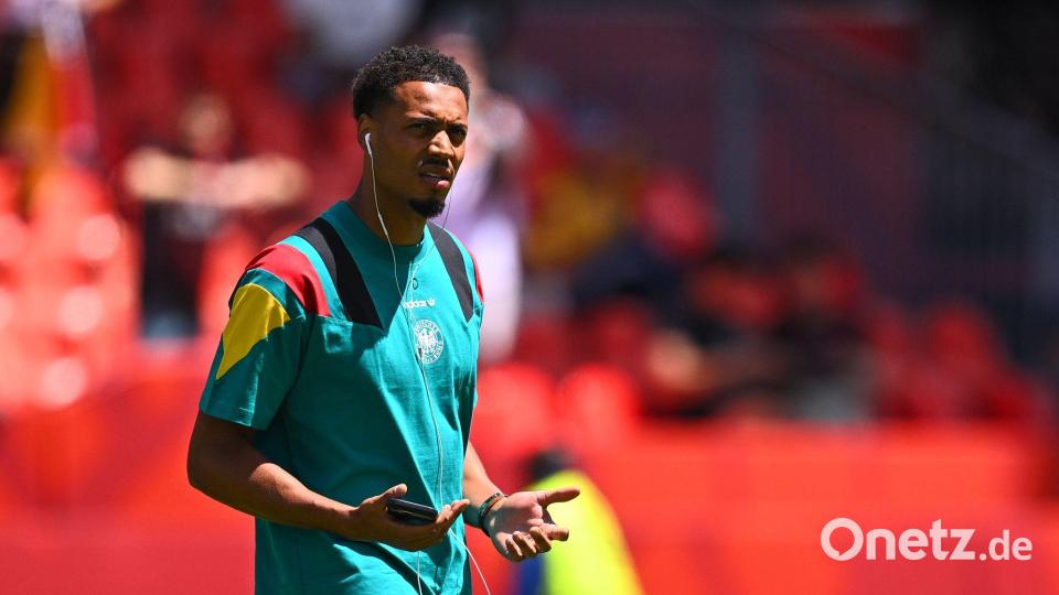 Deutschlands Fußballgott? Felix Nmecha spricht jedenfalls offensiv über seinen Glauben. Bild: Tom Weller/dpa