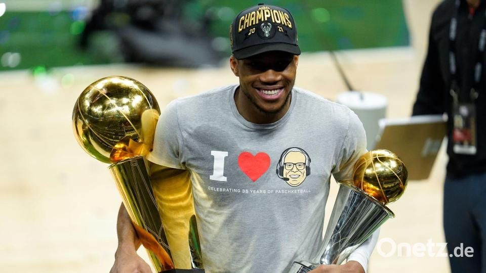 Antetokounmpo krönte 2021 seine Karriere mit dem Titel. (Archivbild) Bild: Paul Sancya/AP/dpa