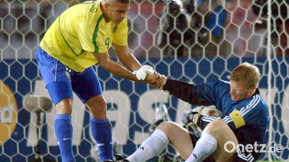 Von Ronaldo blieb nicht nur die Frisur von der WM 2002 in Erinnerung. (Archivbild) Bild: Oliver Berg/dpa
