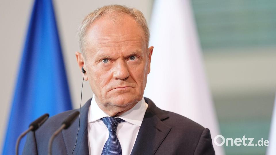 Polens Ministerpräsident Donald Tusk beim Treffen mit den Staats- und Regierungschefs aus Deutschland, Frankreich, Großbritannien und Italien in Berlin. Bild: Kay Nietfeld/dpa