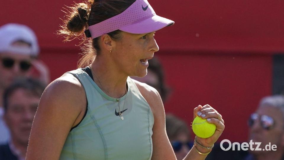 Tatjana Maria hat sich beim Turnier in Eastbourne ins Viertelfinale gespielt. (Archivbild) Bild: Alberto Pezzali/AP/dpa