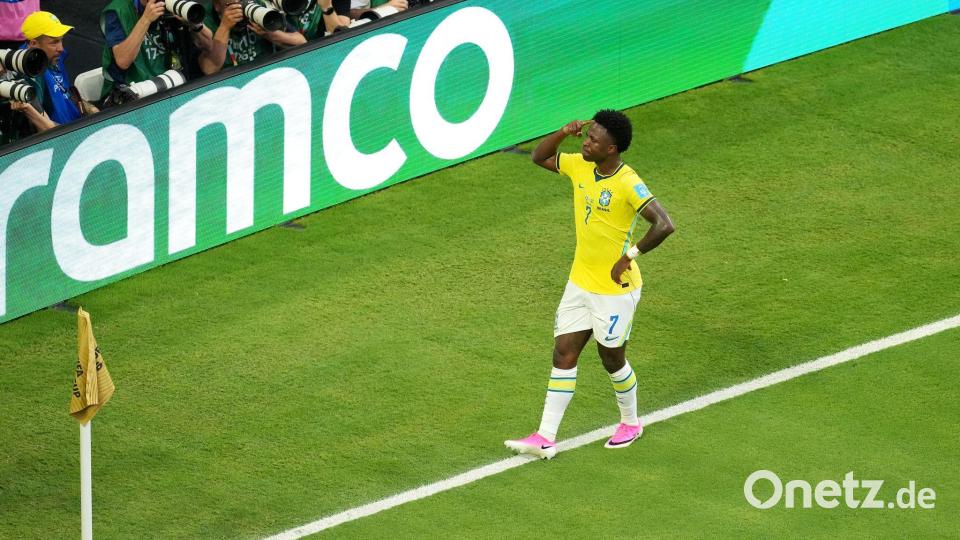Vinicius Junior feierte zwei Tore für Brasilien. Bild: Nick Potts/PA Wire/dpa