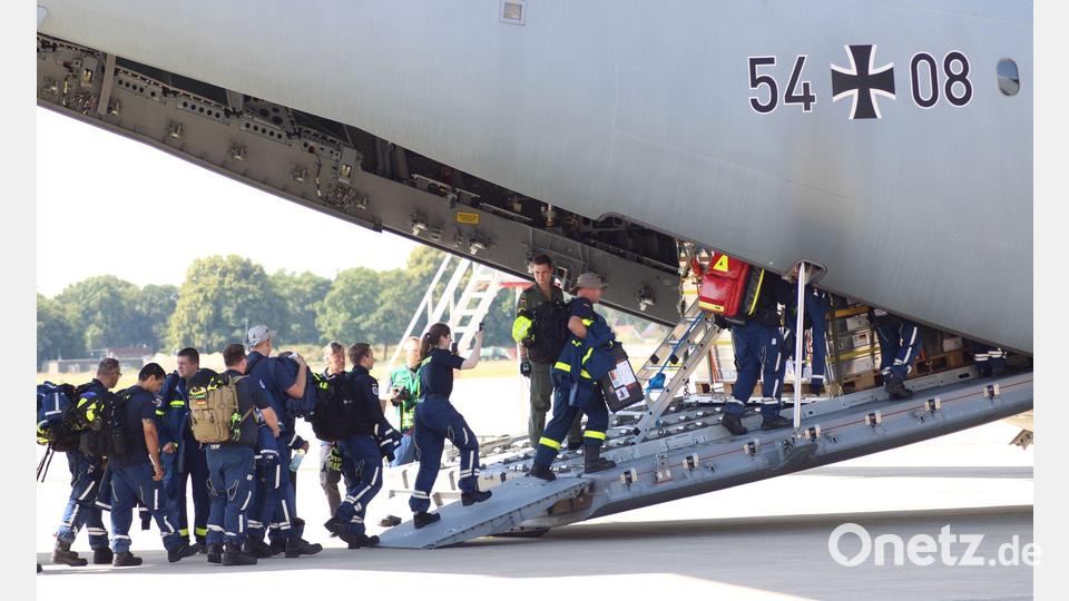 Vier Bundeswehrmaschinen bringen Hilfskräfte und Material nach Venezuela. Bild: Kai Moorschlatt/dpa