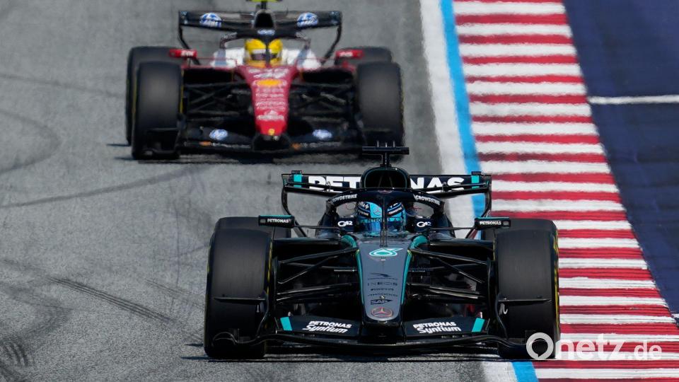 George Russell lag im Mercedes von Anfang an vorn. Bild: Darko Bandic/AP/dpa