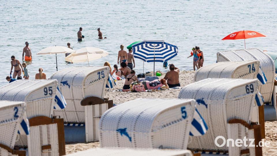 Hitze in Schleswig-Holstein: Viele suchen Abkühlung an Ostsee und im Wasser Bild: Markus Scholz/dpa