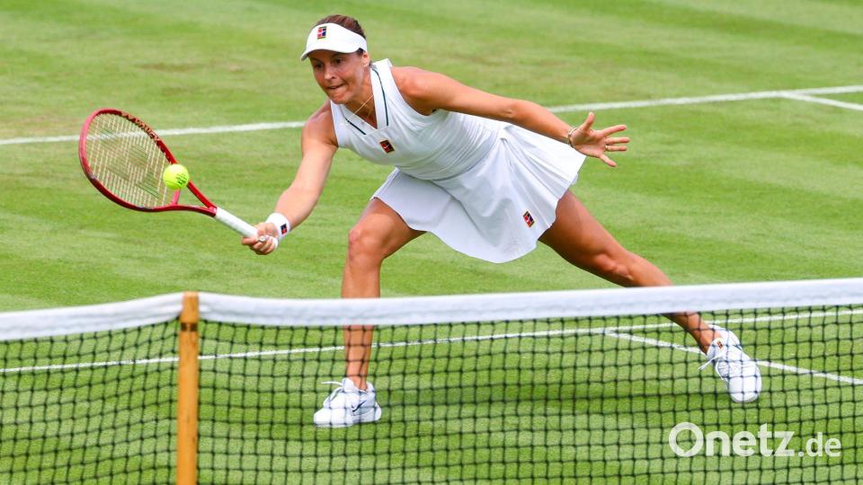 Nur zwei Tage nach dem Finale von Eastbourne war Tatjana Maria in Wimbledon im Einsatz. Bild: Frank Molter/dpa