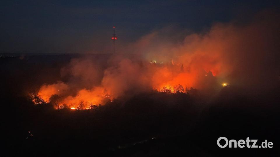 Die Ortschaft Traisen blieb wegen der Explosionsgefahr geräumt. Bild: Kevin Schößler/dpa