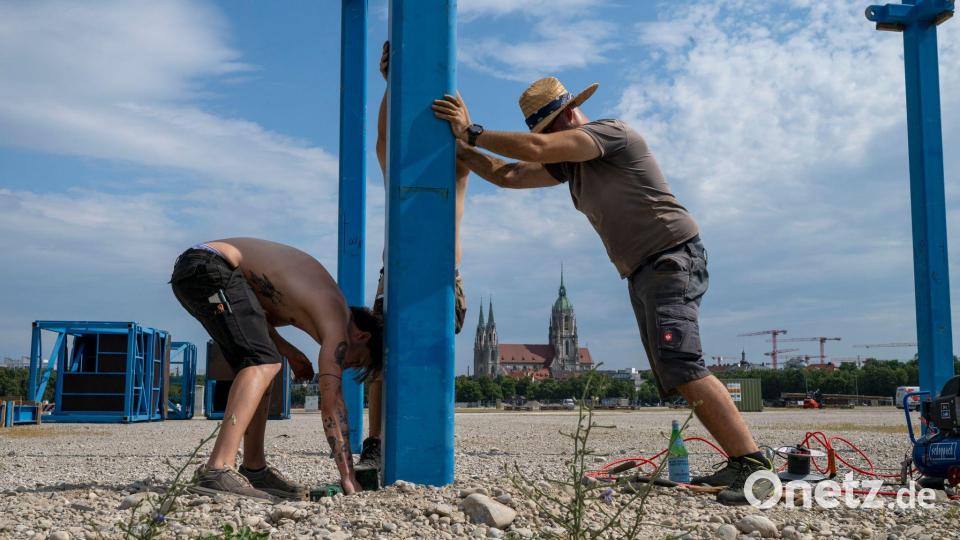 Zum offiziellen Ausbaustart rechnete der Deutsche Wetterdienst noch einmal mit hohen Temperaturen in München. Bild: Peter Kneffel/dpa