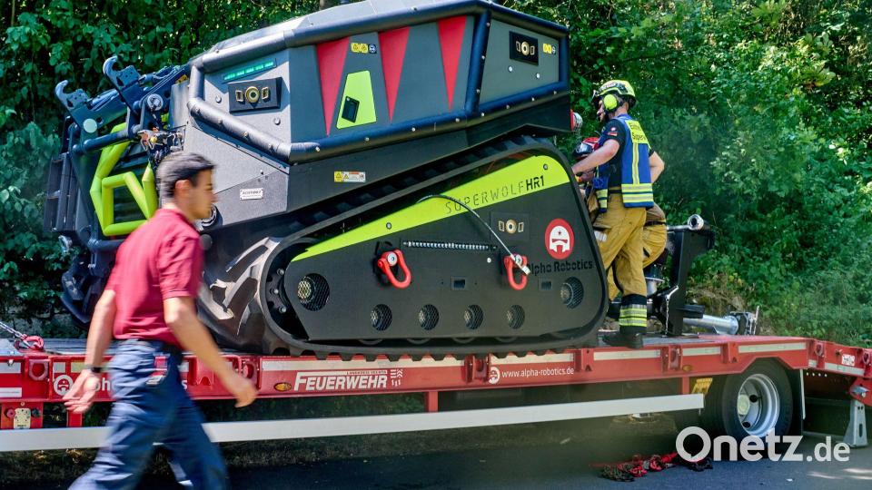 Löschroboter sollen bei Bad Kreuznach bei der Brandbekämpfung helfen. Bild: Thomas Frey/dpa