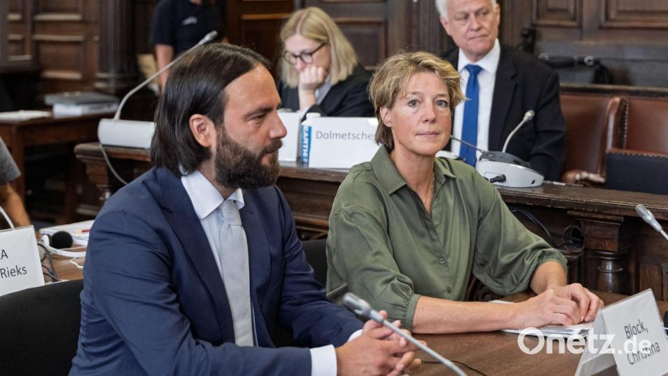Die Angeklagte Block bestreitet, vorher von Tatplänen gewusst zu haben. Bild: Markus Scholz/dpa-Pool/dpa