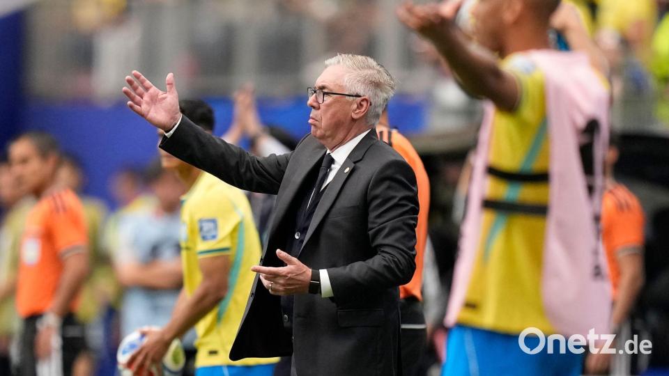 Trainer Ancelotti sprach seiner Mannschaft ein Lob aus - war aber nicht gänzlich zufrieden. Bild: Ashley Landis/AP/dpa