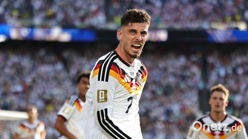Da jubelte er noch: Kai Havertz nach seinem Kopfballtor. Bild: Jess Stiles/ZUMA Press Wire/dpa
