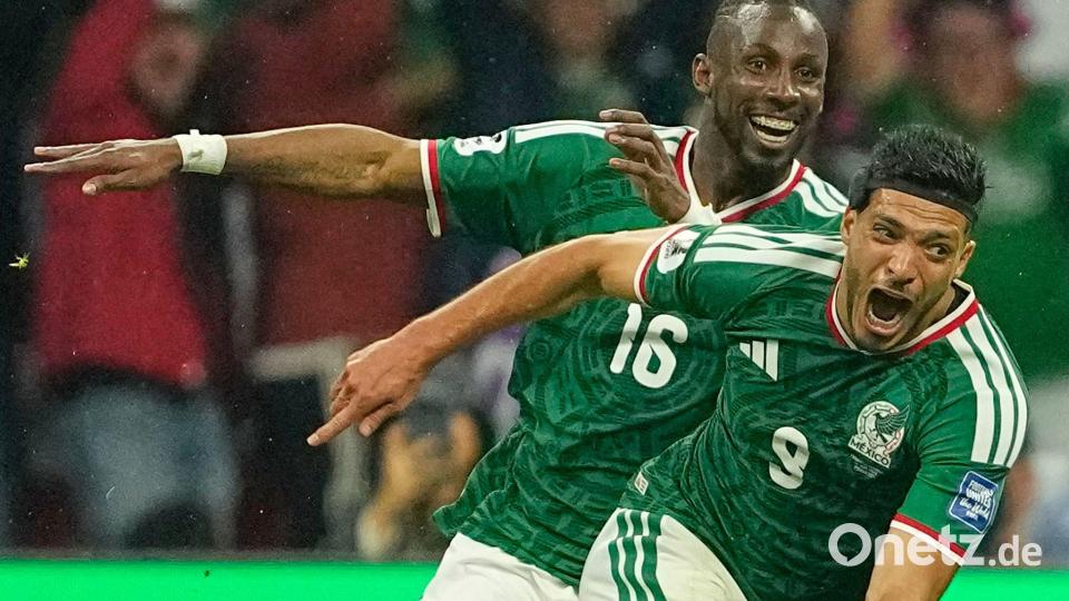 Jiménez traf für Mexiko, der Co-Gastgeber ist noch immer ohne Gegentor. Bild: Natacha Pisarenko/AP/dpa