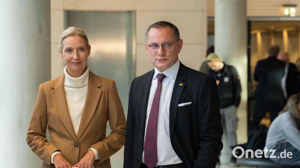 Weidel und Chrupalla gelten an der AfD-Spitze als gesetzt. (Archivbild) Bild: Alicia Windzio/dpa